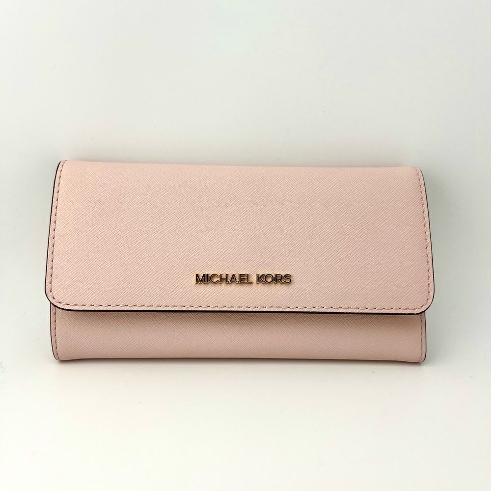 Michael Kors NWT Jet Set Travel Crossgrain Leather Tri-Fold Wallet - Picture 2 of 7